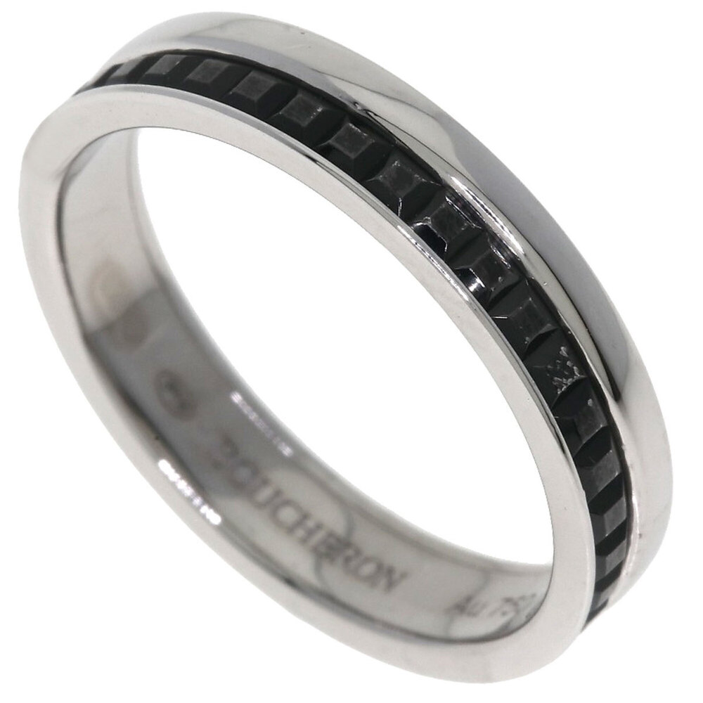 Boucheron Quatre Black Ring #52, 18K White Gold, Women's